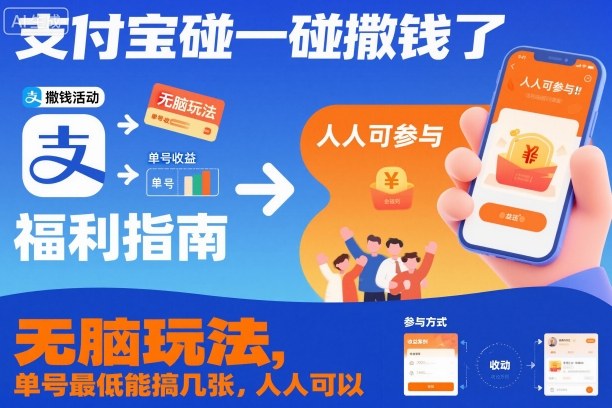 支付宝碰一碰撒钱了，无脑玩法，单号最低能搞几张，人人可以撸【揭秘】-HeiMiGe