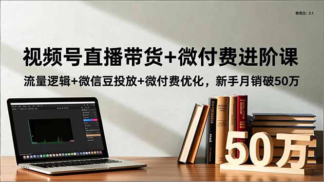 视频号直播带货+微付费进阶课:流量逻辑+微信豆投放+微付费优化,新手月销破50万-黑密阁