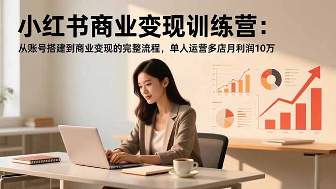 小红书商业变现训练营:从账号搭建到商业变现的完整流程,单人运营多店月利润10万-黑密阁