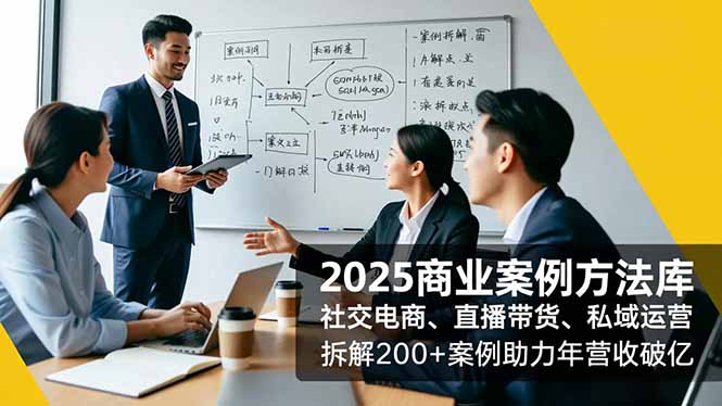 2025商业案例方法库，社交电商、直播带货、私域运营，拆解200+案例助力年营收破亿-黑密阁