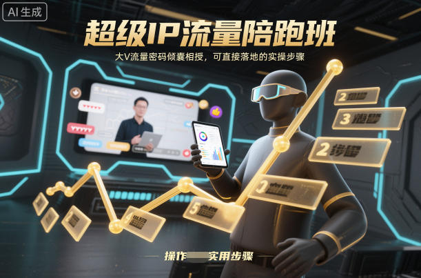 超级IP流量陪跑班，大V流量密码倾囊相授，可直接落地的实操步骤-黑密阁