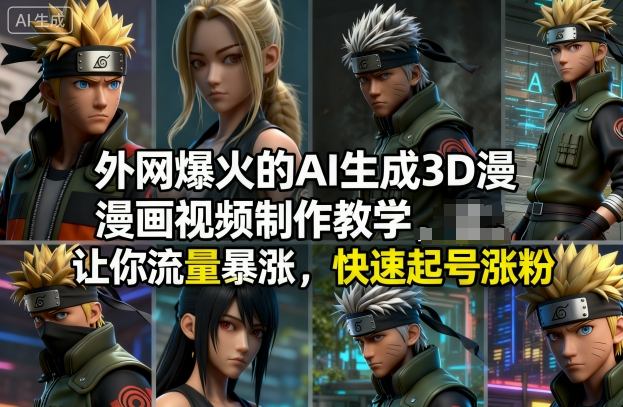 外网爆火的AI生成3D漫画视频制作教学，让你流量暴涨，快速起号涨粉！-黑密阁