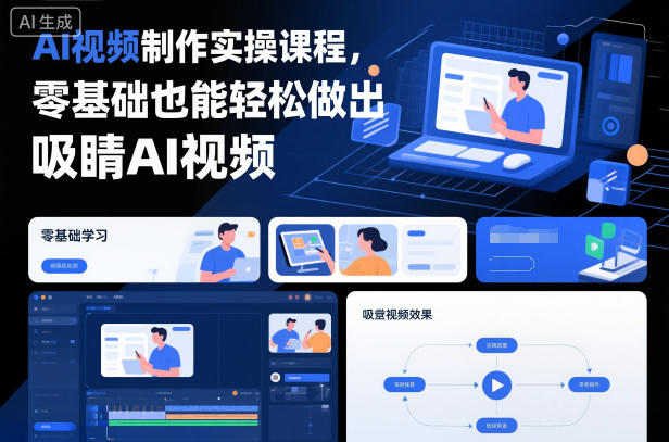 AI视频制作实操课程，零基础也能轻松做出吸睛AI视频-黑密阁