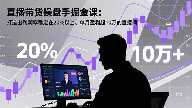 直播带货操盘手掘金课:打造出利润率稳定在20%以上、单月盈利超10万的直播间-黑密阁