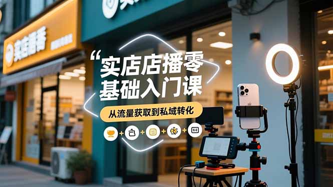 实体店播零基础入门课,实体店+短视频+直播+微信生态+私域社群,从流量获取到私域转化-黑密阁