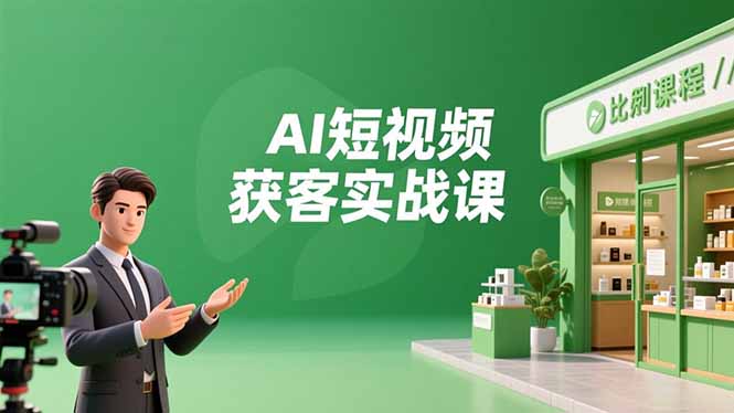 AI短视频获客实战课，数字人创作、实体行业应用、精准引流，30天获取客源月入6万+-黑密阁