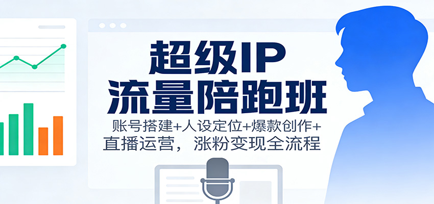 超级IP流量陪跑班：账号搭建+人设定位+爆款创作+直播运营，涨粉变现全流程-黑密阁