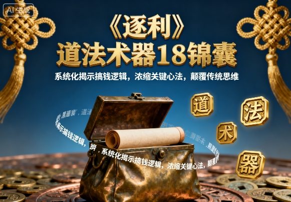 《逐利》道法术器18锦囊,系统化揭示搞钱逻辑,浓缩关键心法,颠覆传统思维(更新)-黑密阁