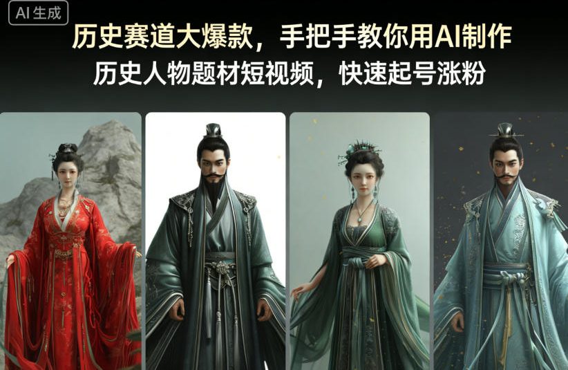 历史赛道大爆款，手把手教你用AI制作历史人物题材短视频，快速起号涨粉-黑密阁
