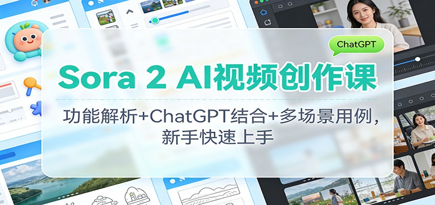 Sora 2 AI视频创作课：功能解析+ChatGPT结合+多场景用例，新手快速上手-黑密阁