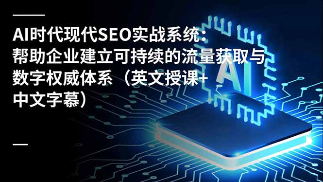AI时代现代SEO实战系统：帮助企业建立可持续的流量获取与数字权威体系(英文授课+中文字幕-黑密阁