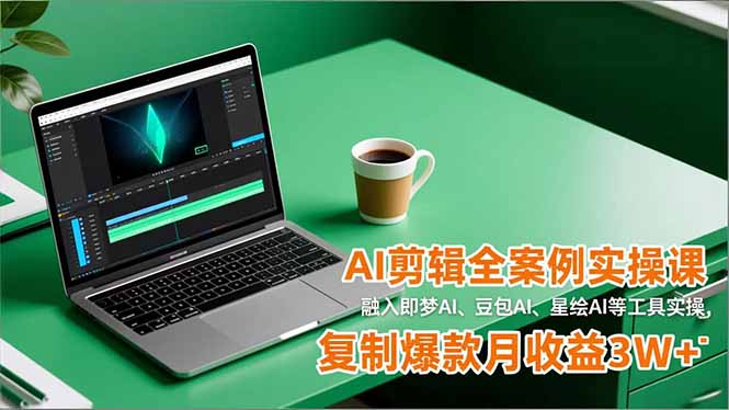 AI剪辑全案例实操课，融入即梦AI、豆包AI、星绘AI等工具实操，复制爆款月收益3W+-黑密阁
