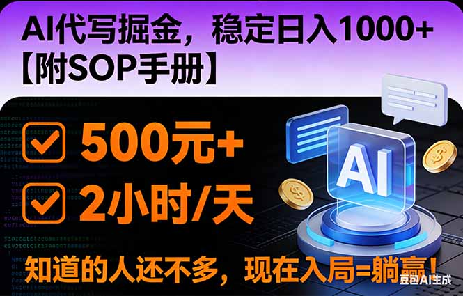 2026风口项目,AI代写掘金，稳定日入1000+，掌握核心技能【附SOP手册】-黑密阁