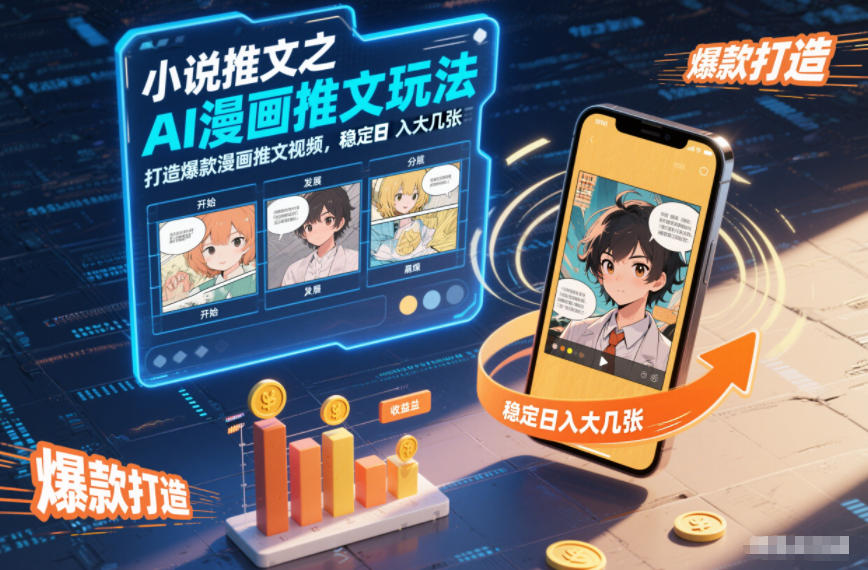 小说推文之AI漫画推文玩法，打造爆款漫画推文视频，稳定日入大几张-黑密阁