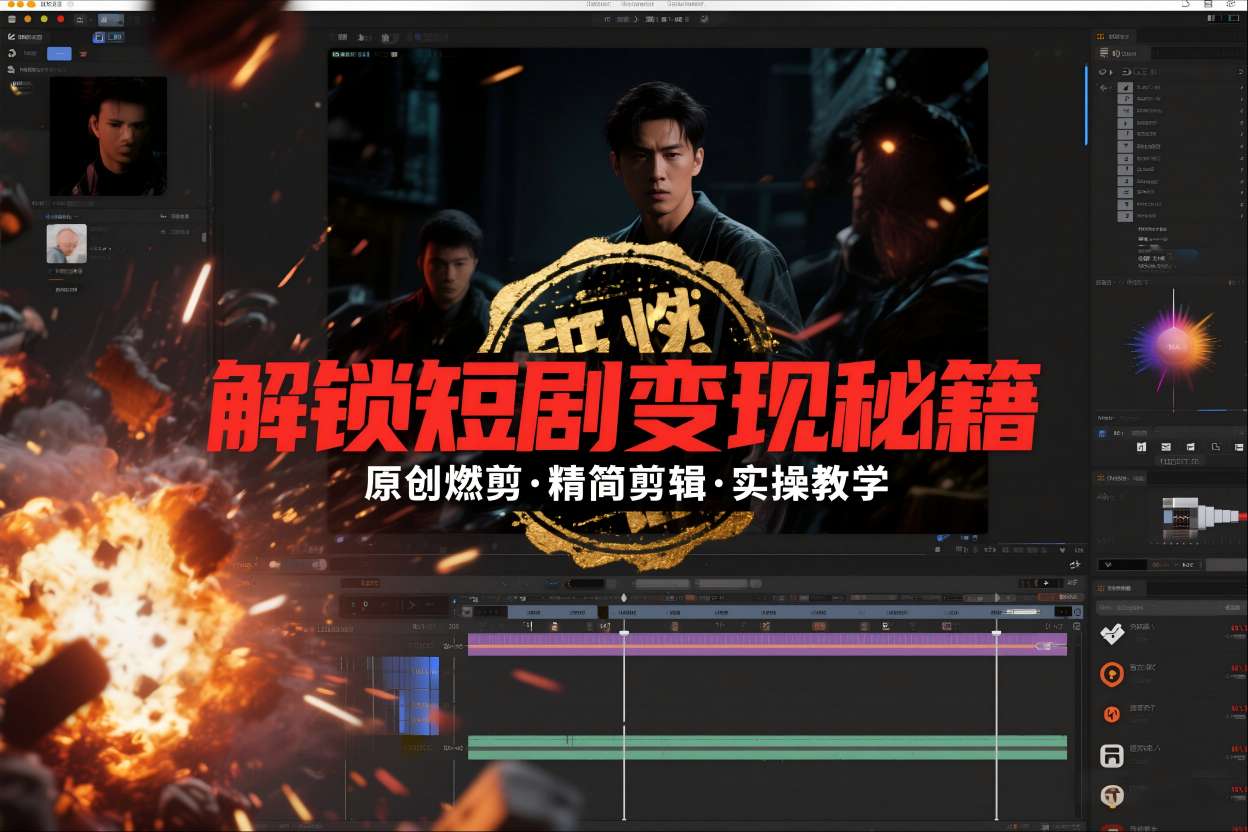 短剧拉新之原创燃剪精简剪辑实操课，解锁短剧变现秘籍-黑密阁