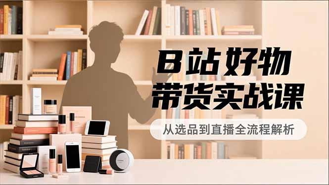 B站好物带货实战课，账号定位、选品拍摄、运营变现，全流程教学，实现UP主月入过万-黑密阁