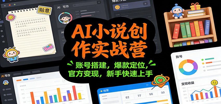 AI小说创作实战营：账号搭建，爆款定位，官方变现，新手快速上手-黑密阁