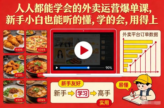 人人都能学会的外卖运营爆单课，新手小白也能听的懂，学的会，用得上-黑密阁