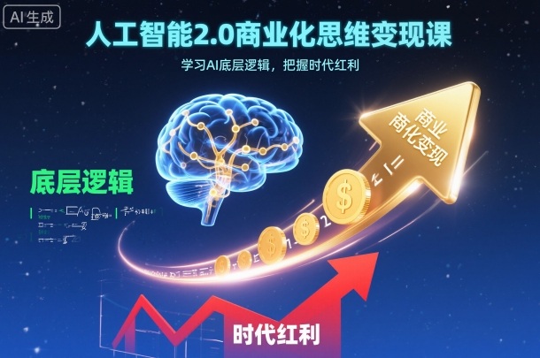 人工智能2.0商业化思维变现课，学习AI底层逻辑，把握时代红利-黑密阁