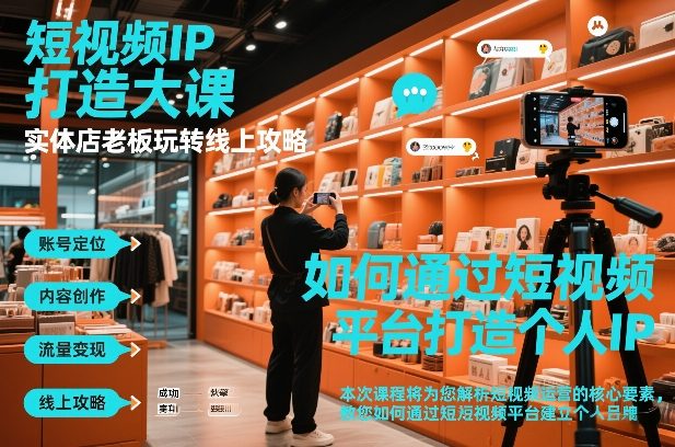 短视频ip打造大课，实体店老板玩转线上攻略-黑密阁