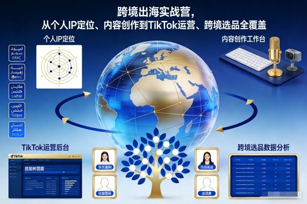 跨境出海实战营，从个人IP定位、内容创作到TikTok运营、跨境选品全覆盖-黑密阁