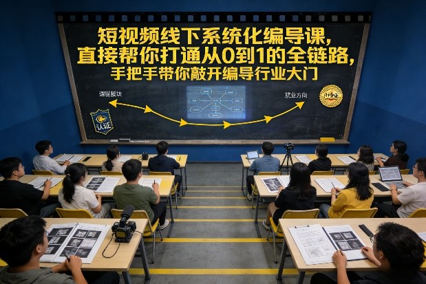 短视频线下系统化编导课，直接帮你打通从0到1的全链路，手把手带你敲开编导行业大门-黑密阁