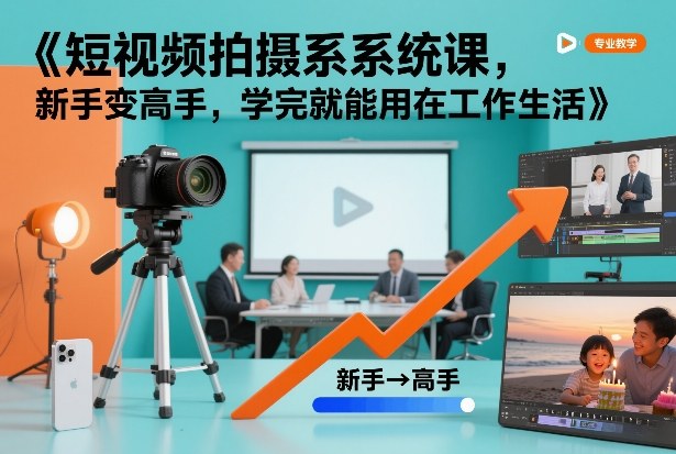 短视频拍摄系统课，新手变高手，学完就能用在工作生活-黑密阁