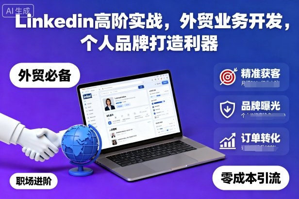 Linkedin高阶实战，外贸业务开发，个人品牌打造利器-黑密阁