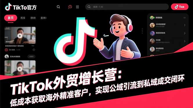 TikTok外贸增长营：低成本获取海外精准客户，实现公域引流到私域成交闭环-黑密阁