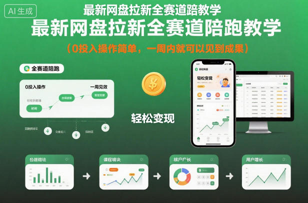 最新网盘拉新全赛道陪跑教学，0投入操作简单，一周内就可以见到成果-黑密阁