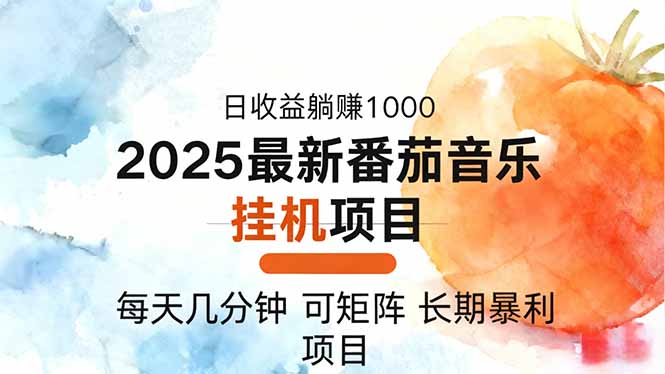 2025年最新番茄音乐人挂机项目，每天几分钟，月入1000＋，可矩阵，一台...-黑密阁