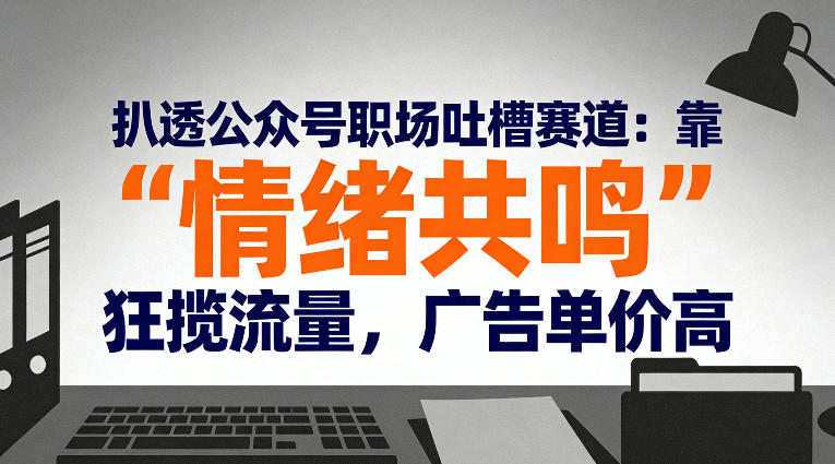 扒透公众号职场吐槽赛道：靠“情绪共鸣”狂揽流量，广告单价高-黑密阁