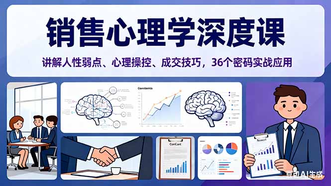销售心理学深度课，讲解人性弱点、心理操控、成交技巧，36个密码实战应用-黑密阁