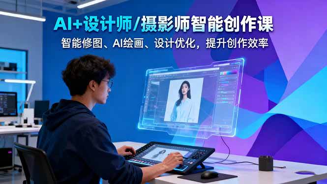 AI+设计师/摄影师智能创作课：智能修图、AI绘画、设计优化，提升创作效率-黑密阁