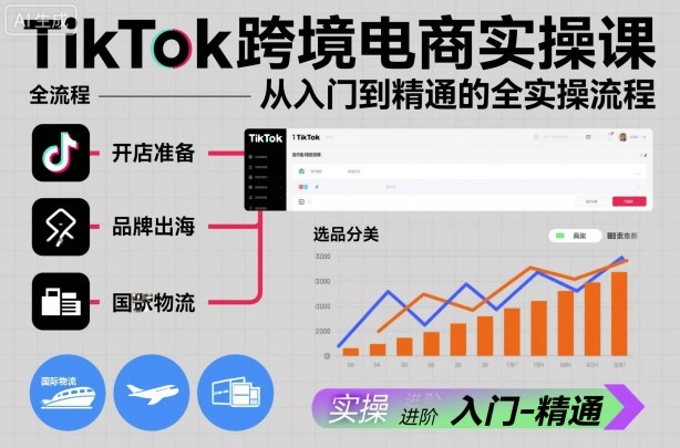 TikTok跨境电商实操课,从入门到精通的全实操流程-黑密阁