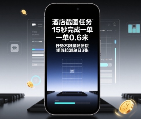 酒店截图任务，15秒完成一单，一单0.6米，任务不限量随便接，矩阵拉满单日3张【揭秘】-黑密阁