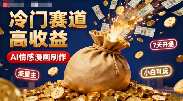 公众号冷门赛道，用AI做情感漫画，7天开通流量主，操作简单，小白可玩-黑密阁
