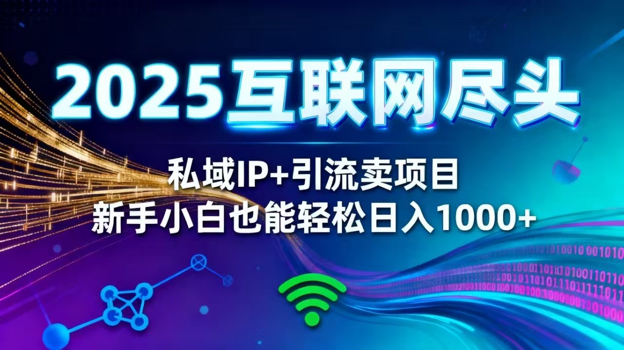 2025网创尽头王炸项目！私域 IP + 精准引流，新手小白在家躺赚日入 1000+-黑密阁