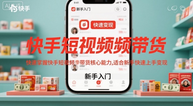 快手短视频带货，快速掌握快手短视频带货核心能力，适合新手快速上手变现-黑密阁