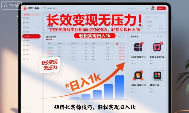 长效变现无压力！拼多多虚拟类目矩阵化实操技巧，轻松实现日入1k【揭秘】-黑密阁