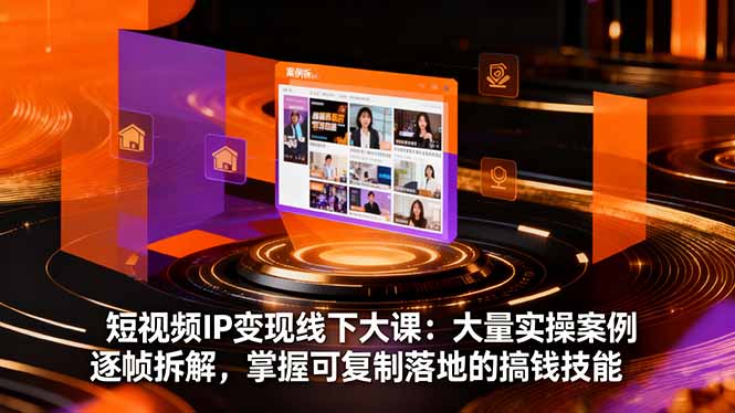 短视频IP变现线下大课：大量实操案例逐帧拆解，掌握可复制落地的搞钱技能-黑密阁