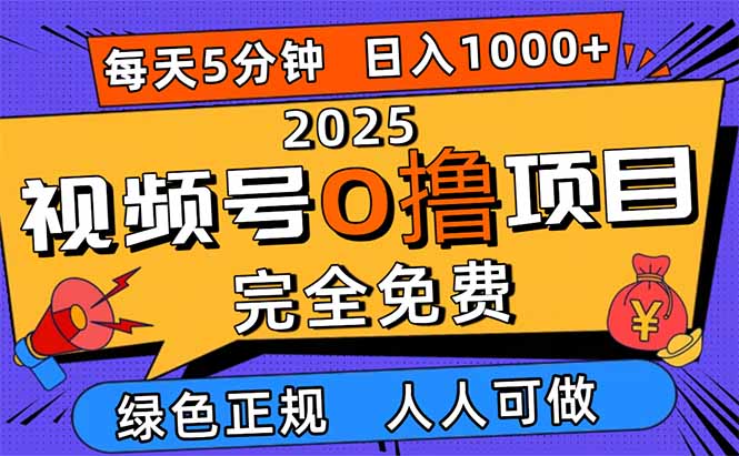 2025视频号0撸项目，5分钟一个号，日入1000+，人人可做-黑密阁