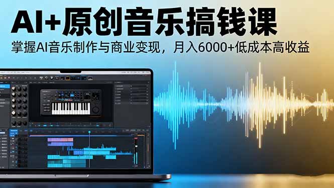 AI+原创音乐搞钱课：掌握AI音乐制作与商业变现，月入6000+低成本高收益-黑密阁