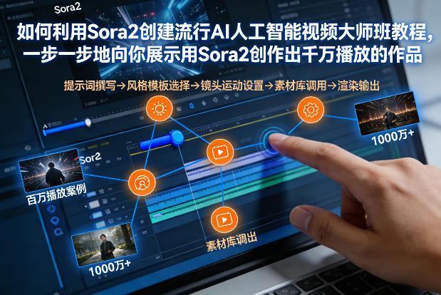 如何利用Sora2创建流行AI人工智能视频大师班，一步一步地向你展示用Sora2创作出千万播放的作品-黑密阁