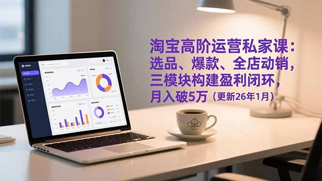 淘宝高阶运营私家课：选品、爆款、全店动销，三模块构建盈利闭环，月入破5万(更新26年1月-黑密阁