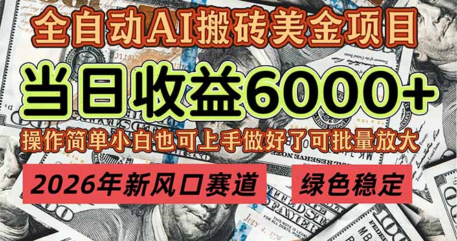 2026年新风口赛道，当日6000+以上，可批量放大，月收入20万+，长期绿色稳定的项目-黑密阁