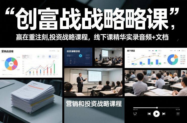 创富战略课，赢在重注时刻，营销和投资战略课程，线下课精华实录音频+文档-黑密阁