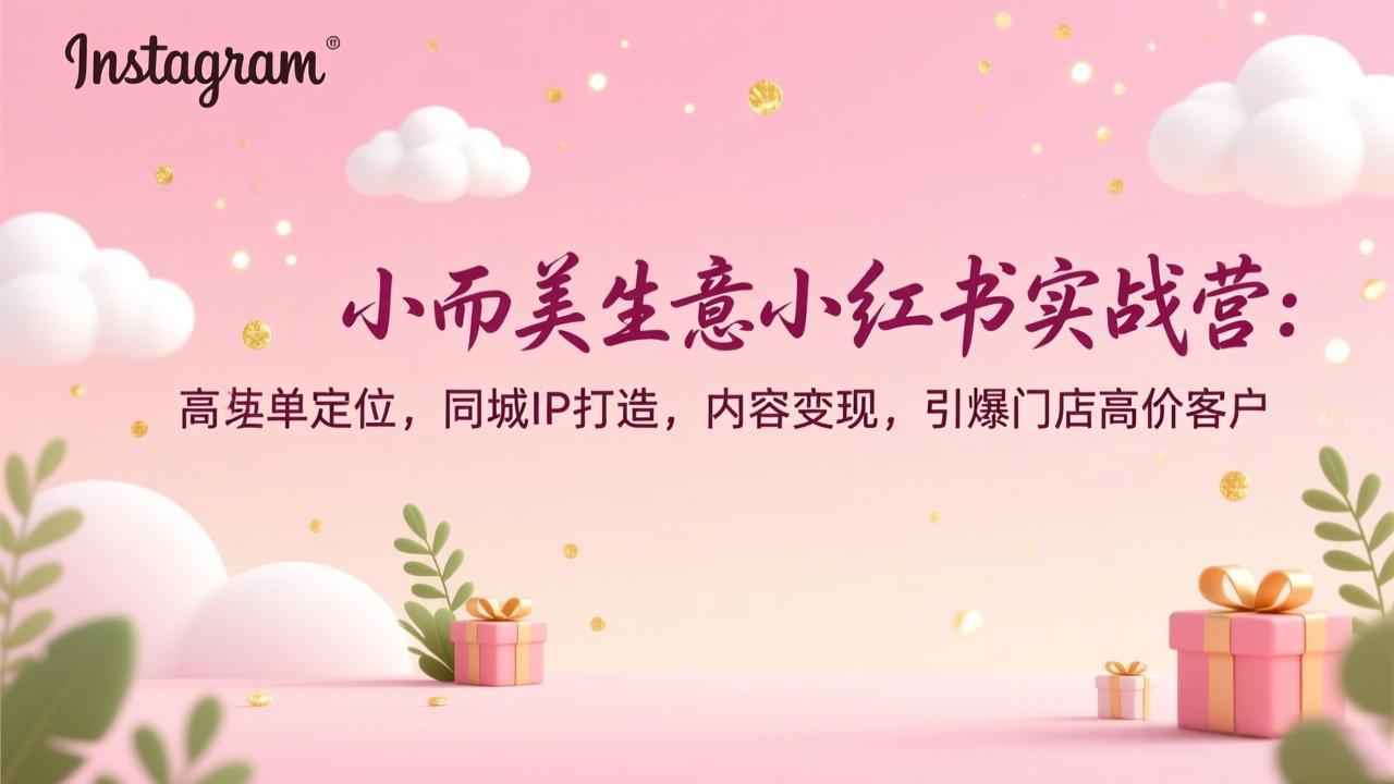 小而美生意小红书实战营：高客单定位，同城IP打造，内容变现，引爆门店高价客户-黑密阁