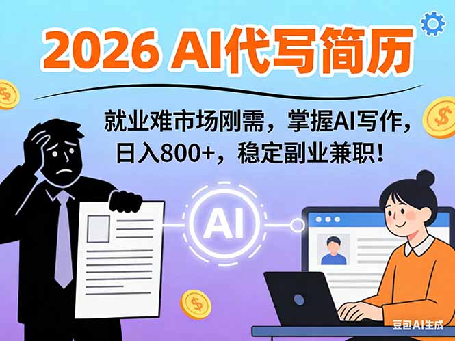 AI代写简历，超暴利，用万能模板月入1-3万实战教程，2026年市场刚需！-黑密阁