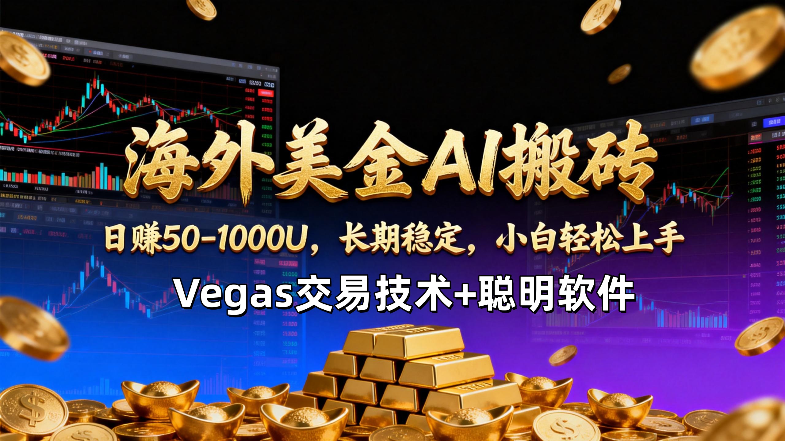 【海外美金AI搬砖】Vegas交易技术+聪明软件，日赚50-1000U，长期稳定，小白轻松上手。-黑密阁